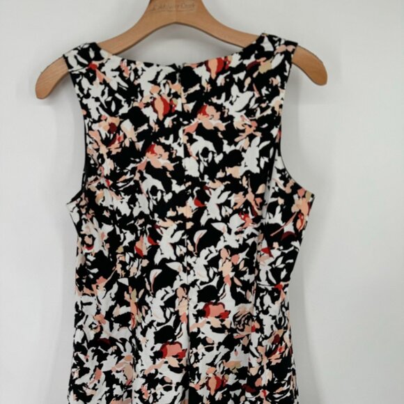 White House Black Market Womens Dress Size 8 Floral Print Sleeveless  Lace Trim - Picture 12 of 13